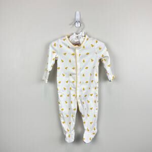 Mini Baby Boden White Yellow Chick Footie 3-6 Months